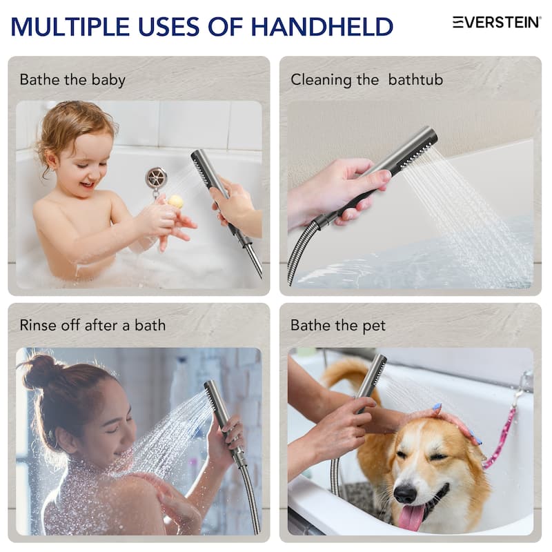 Wall-Mount Tub and Handheld Shower Faucet Set