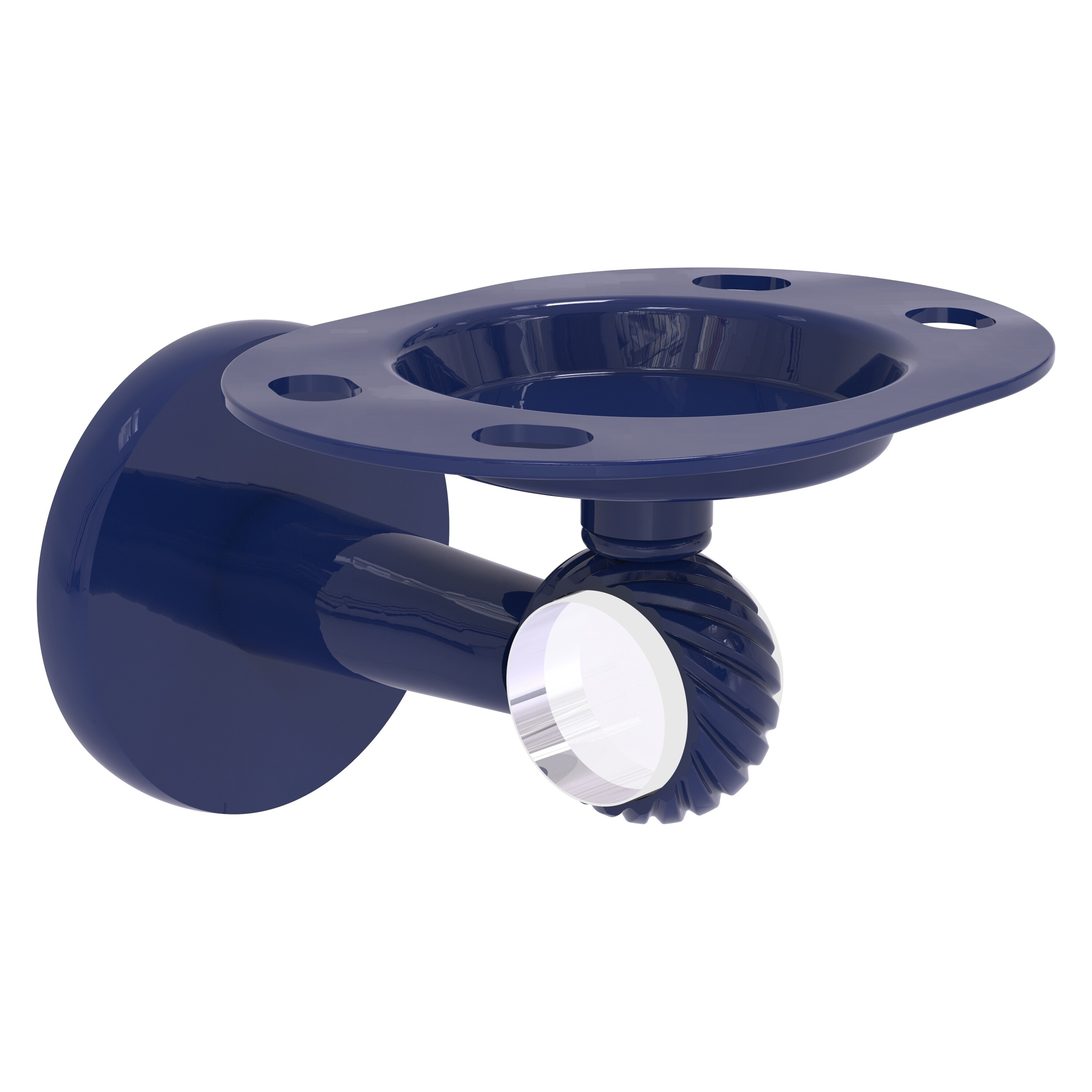 Allied Brass Clearview Collection Tumbler and Toothbrush Holder with Twisted Accents