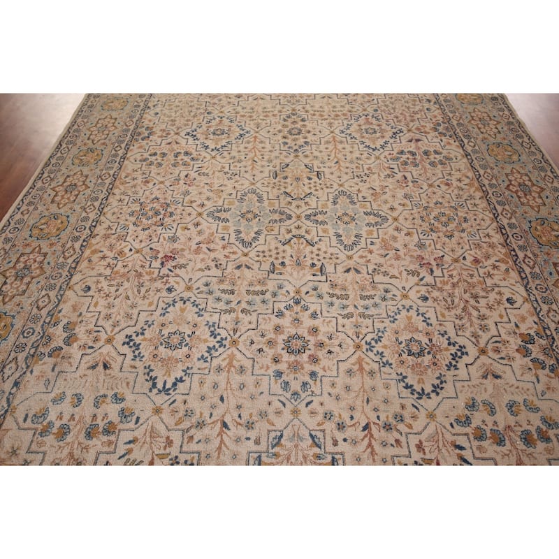 Kashan Signed Persian Area Rug Handmade Wool Carpet - 8'5"x 12'1"
