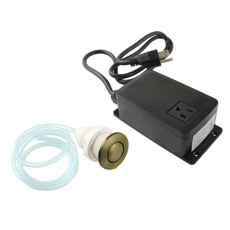 Trimscape Single Outlet Garbage Disposal Air Switch Kit - Antique Brass