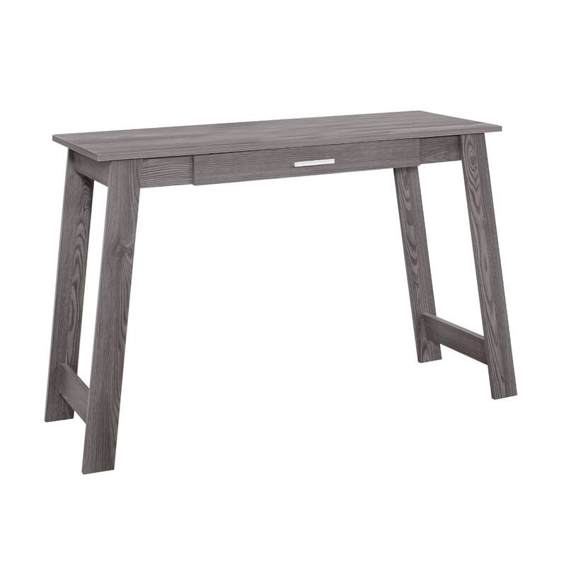 Wood Computer Desk with Drawer, Rectangular Shape and Veneer Finish - Grey
