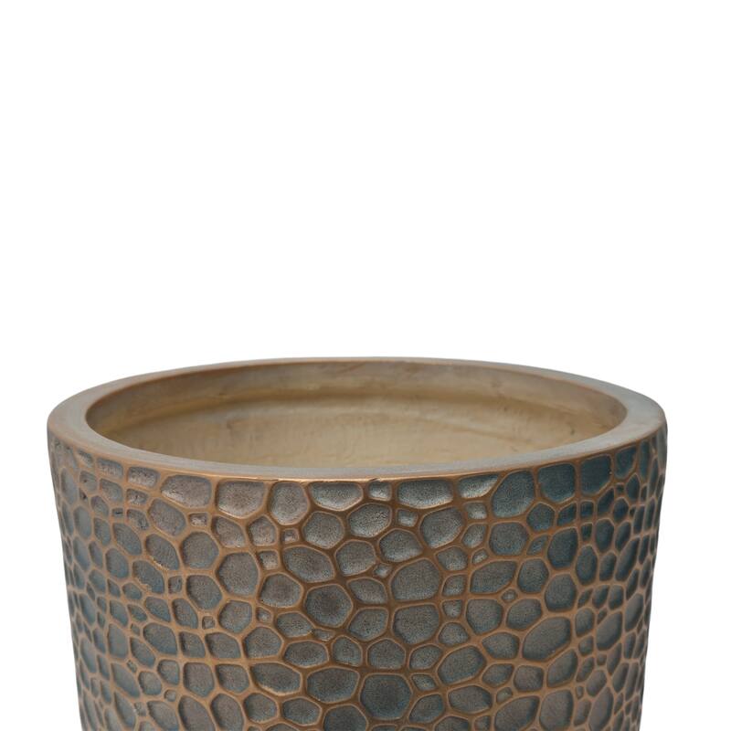 Large Outdoor Indoor Planter, 15.75"+11.4"+7.87" Dia Round Magnesium Oxide Planter Set of 3, Flower Pots with Drainage Holes