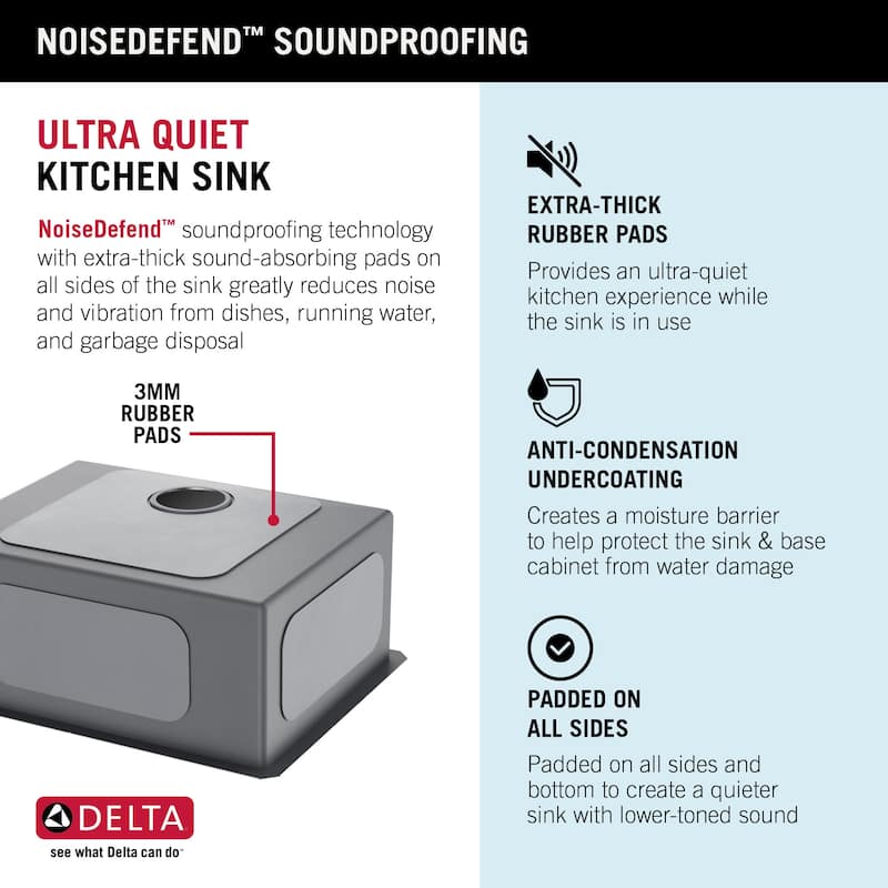 Delta 953034-24SL Lenta 24” Undermount 16 Gauge Stainless Steel Single