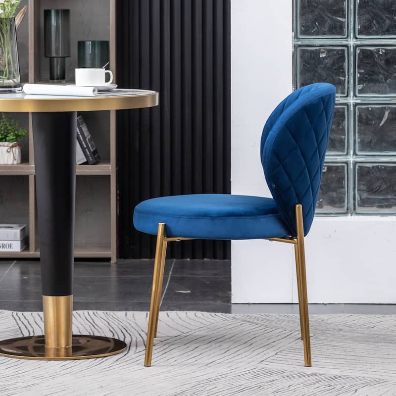 Contemporary Velvet Upholstery Dining Chair - Blue