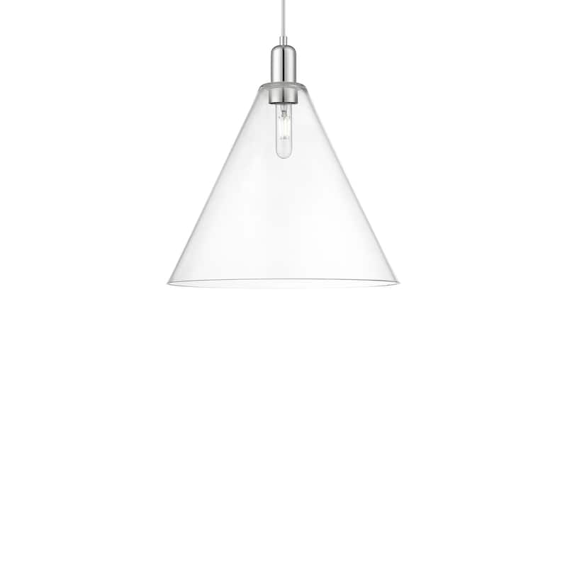 Innovations Lighting 716-1P-18-16 Berkshire Glass Pendant Berkshire - Polished Chrome / Clear