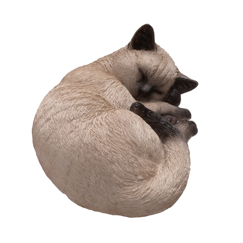 Sleeping Siamese Cat Statue