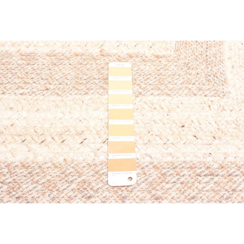 ECARPETGALLERY Braid weave Sienna Beige Wool Rug - 5'4 x 7'3