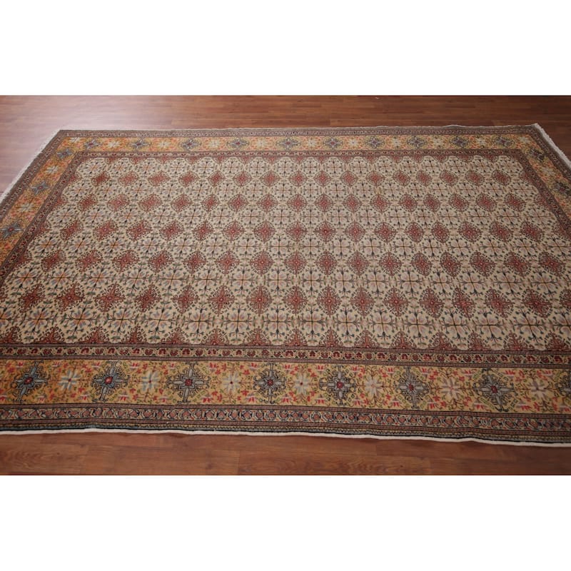 All-Over Geometric Anatolian Turkish Vintage Rug Handmade Wool Carpet - 6'6" X 9'7"
