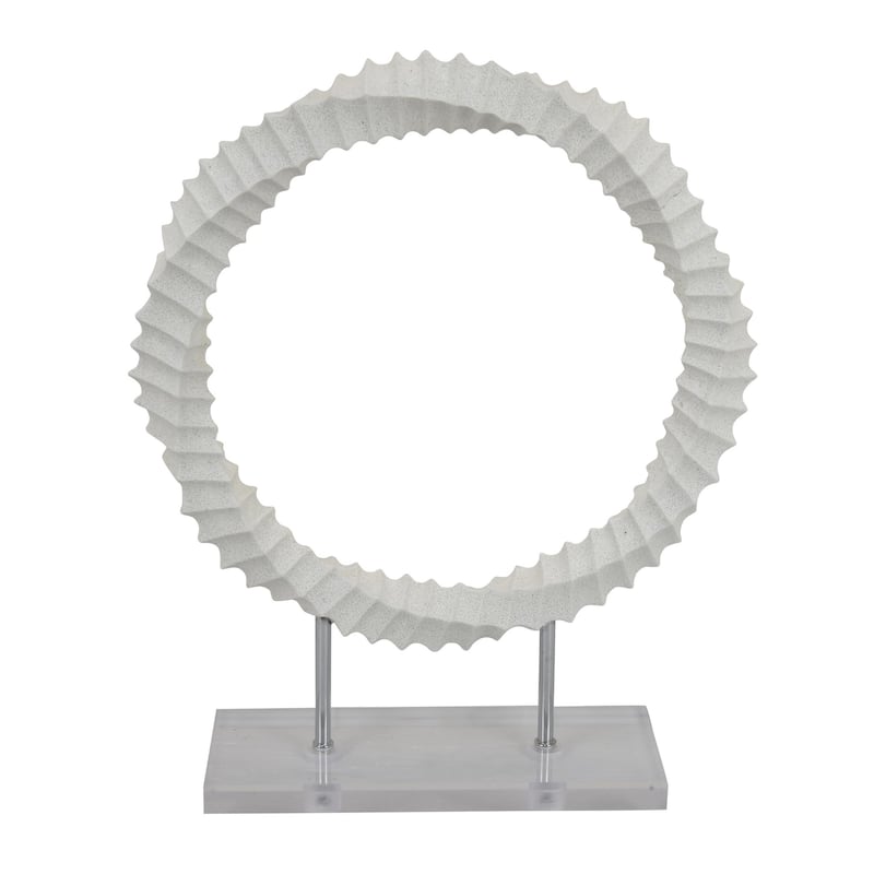Saina Tabletop Decor, White Acrylic Base, Twisted Design, 17 Inch