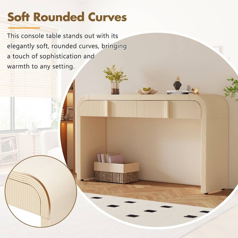 Modern Console Table with 2 Storage Drawers for Hallway Living Room and Entryway