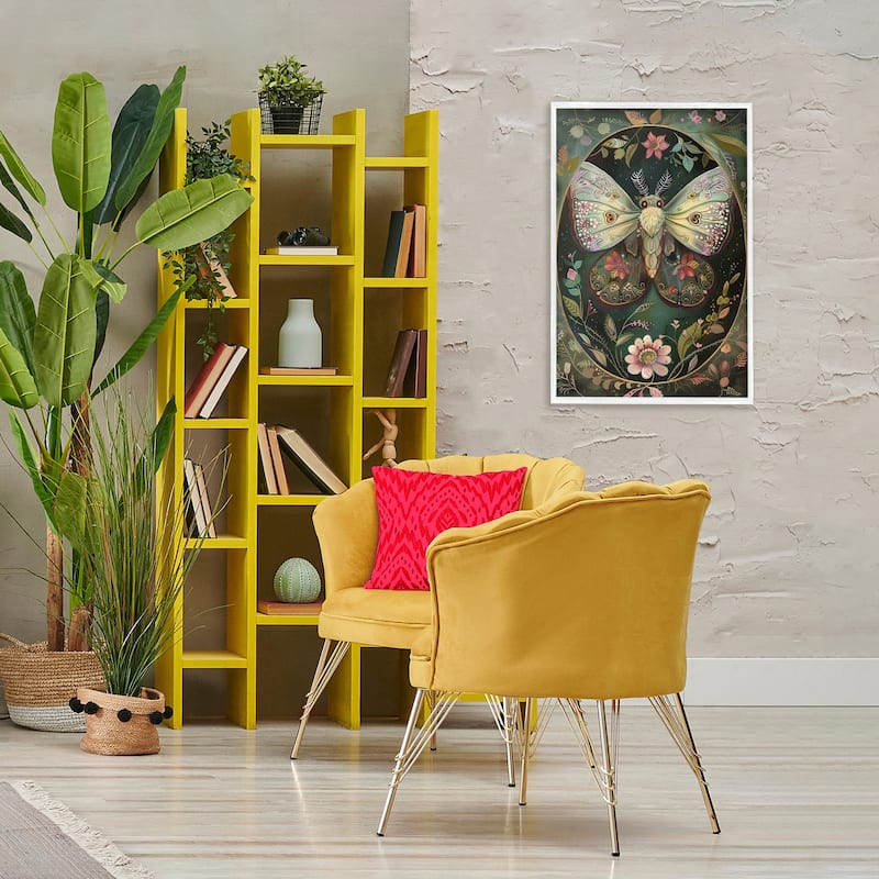 Stupell Green Toned Victorian Moth Framed Giclee Art Design By The Dutch Lady