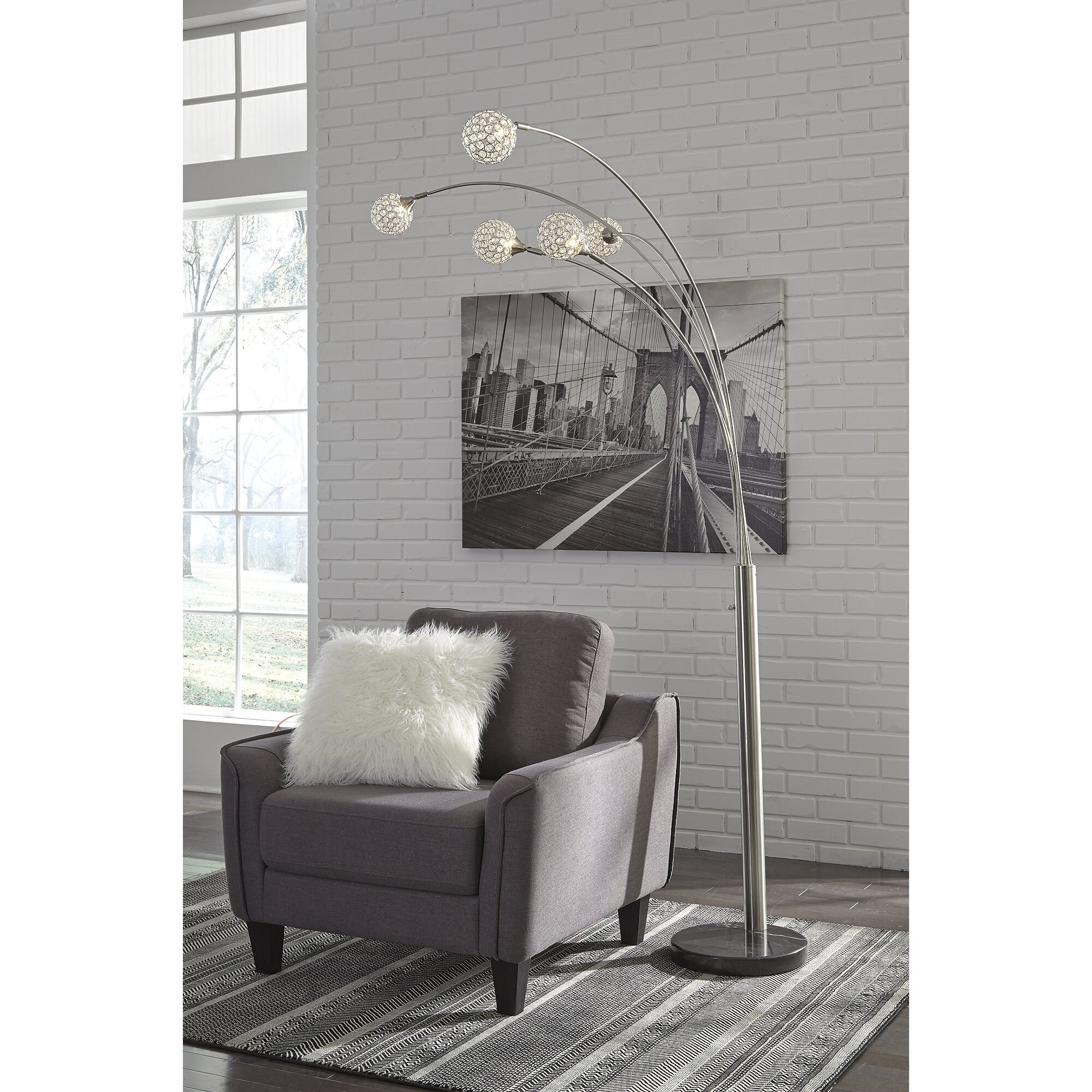 Allure crystal arc on sale floor lamp