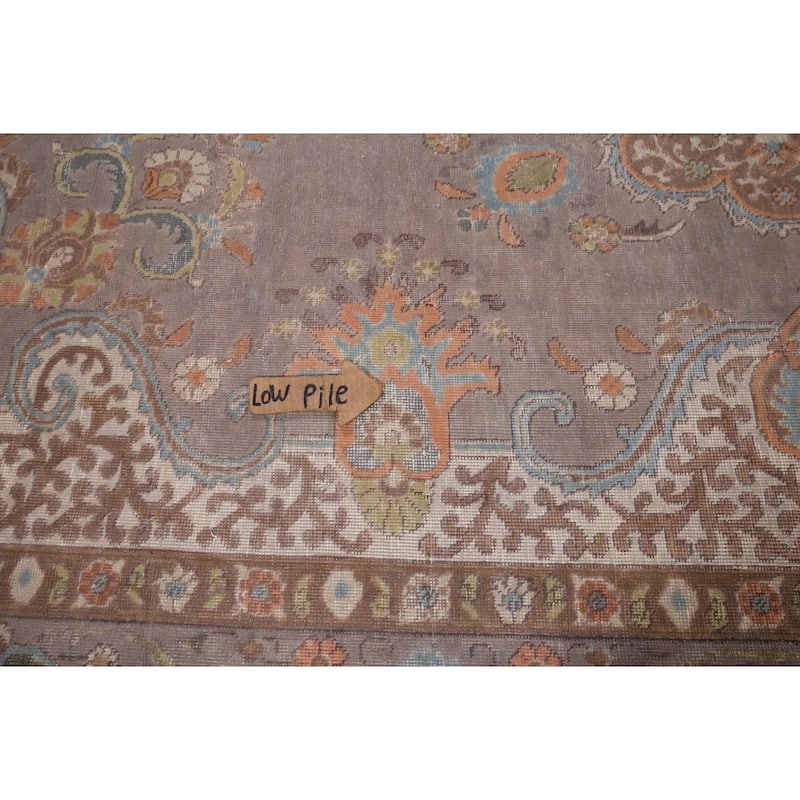 Tabriz Vintage Persian Rug Hand-Knotted Traditional Wool Carpet - 9'6" x 12'11"
