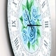preview thumbnail 3 of 9, Designart 'Blue Hand drawn Roses Shabby Chic Vintage' Oversized Contemporary Wall CLock