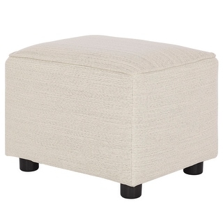 Evolur Holland Upholstered Ottoman in Thunder, Foot Rest Stool for Nursing Moms