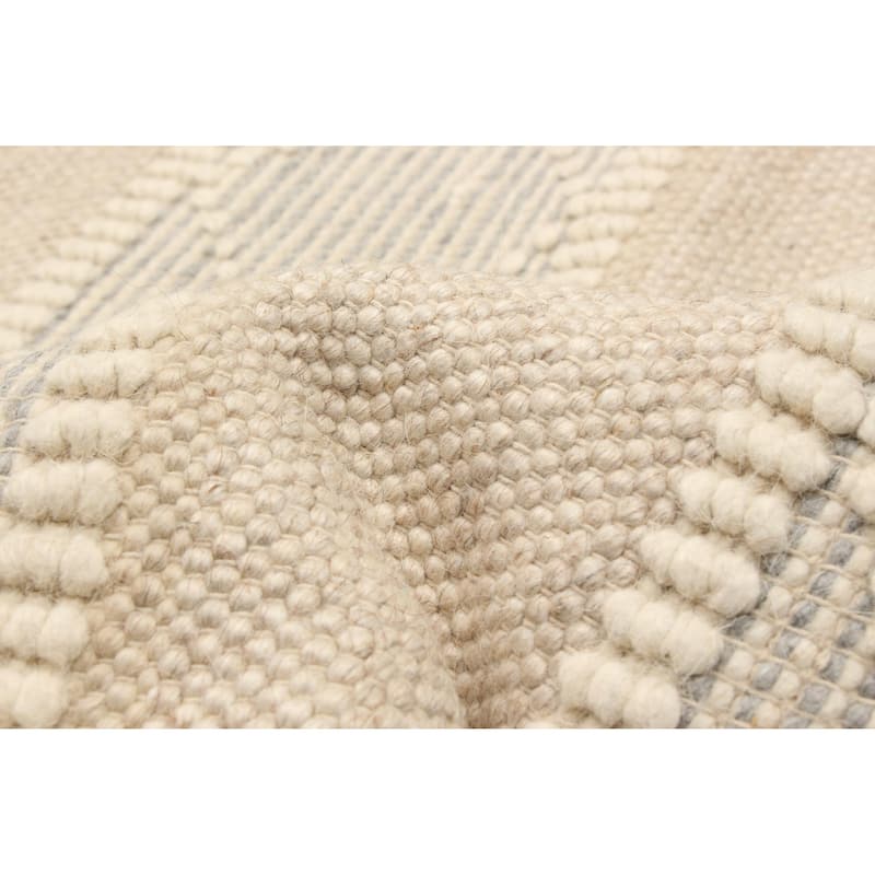 ECARPETGALLERY Braid weave Sienna Cream Wool Rug - 5'3 x 7'3