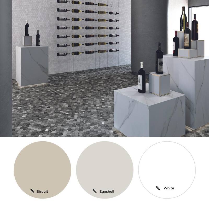 The Tile Life Eterna Hex 2x2 Graphite Glass Mosaic Floor, Backsplash & Wall Tile