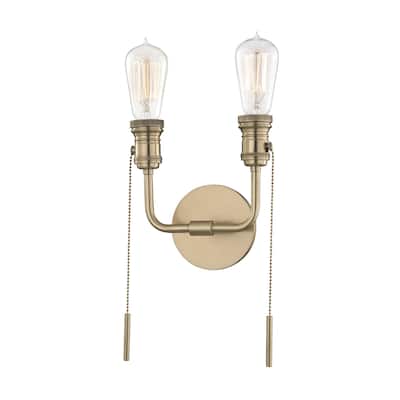 Mitzi by Hudson Valley Lexi 2-light Aged Brass ADA Wall Sconce