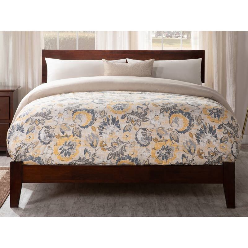 Orlando Queen Low Profile Wood Platform Bed in Walnut