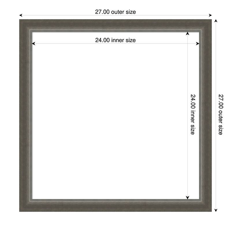 Amanti Art Domus Dark Silver Framed Dry Erase Magnetic Board - 27 x 27 in