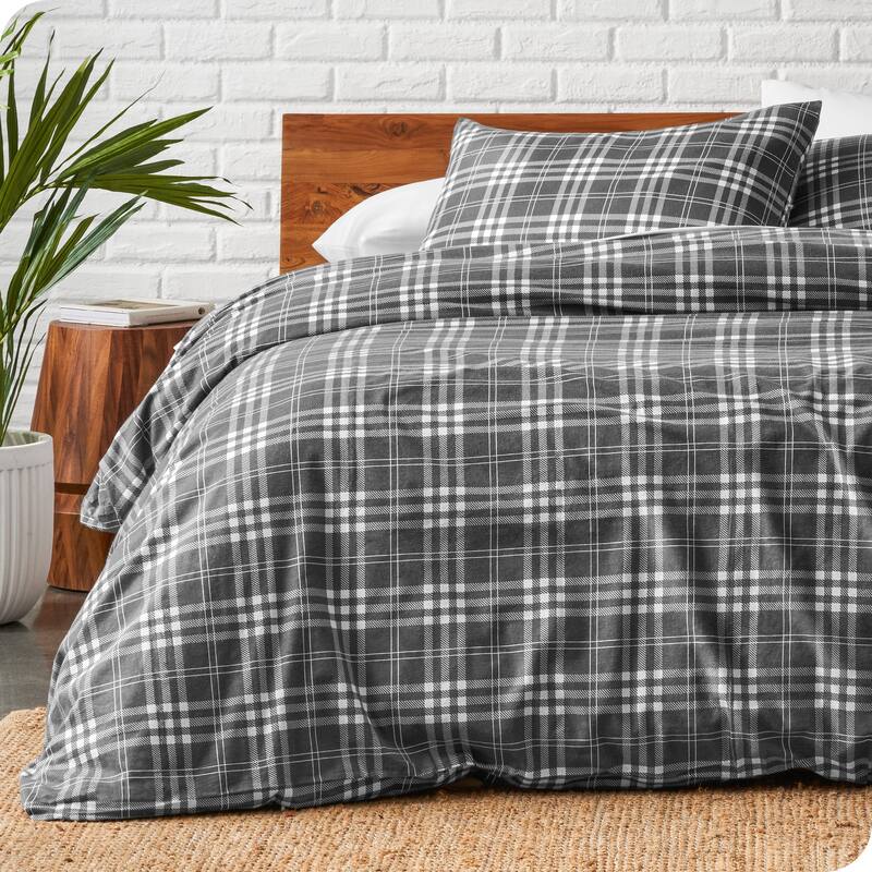 Bare Home Cotton Flannel Duvet Cover and Sham Set