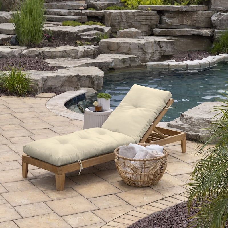 ARDEN Outdoor Plush Modern Tufted Chaise Cushion, 76 x 22