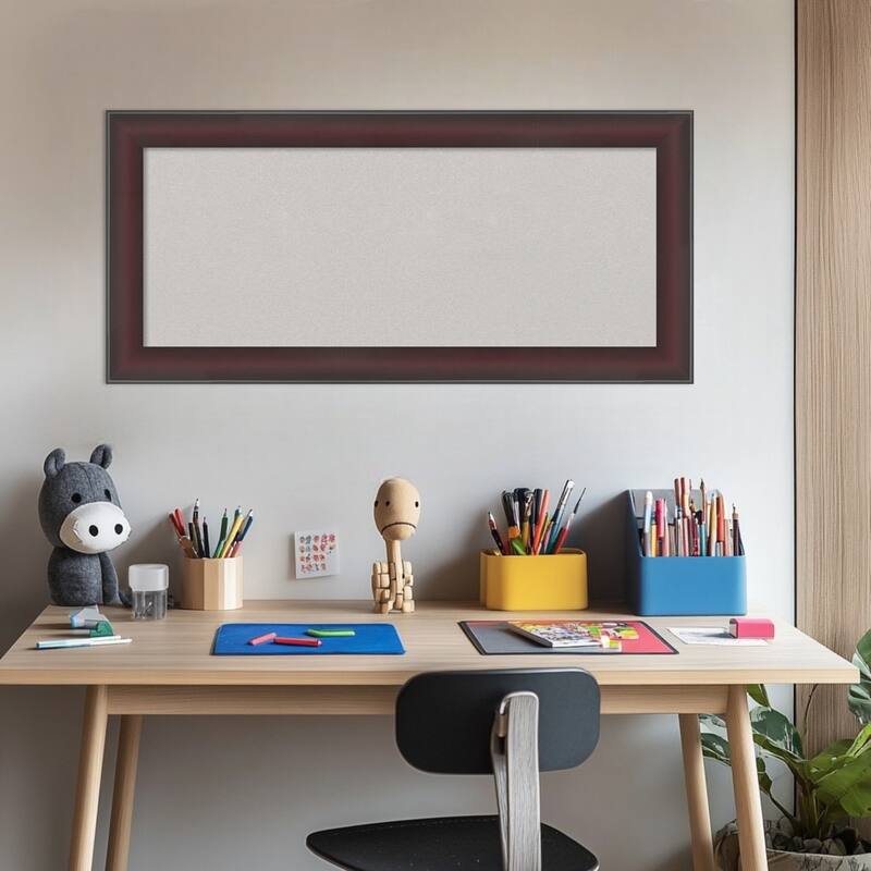 Grand Cherry Narrow Framed Cork Board - Bulletin Board, Organization Board, Pin Board