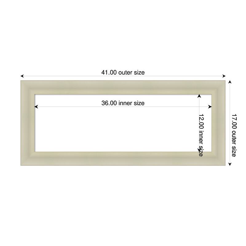 Oliver Framed Dry Erase Magnetic Board - 41 x 17 in - Oliver Warm Silver