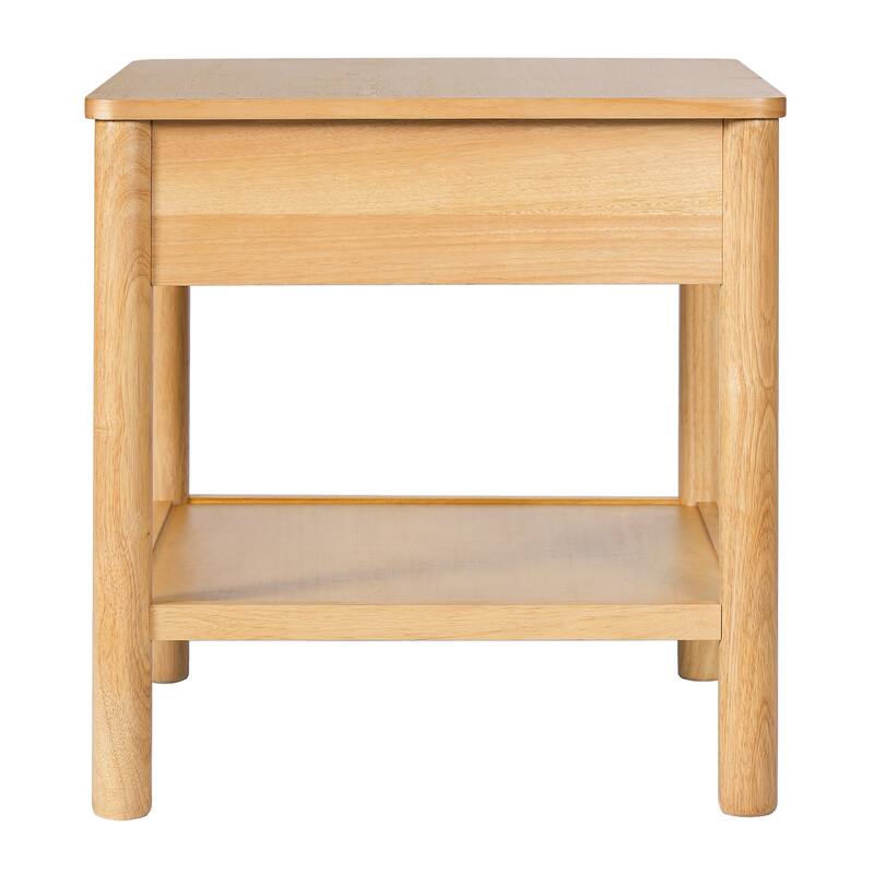 Modern Style Natural Color 1 Drawer Nightstand Side Table