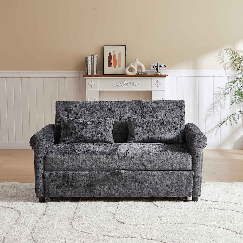 58.27 "cushioned sofa bed with adjustable backrest - Dark Gray