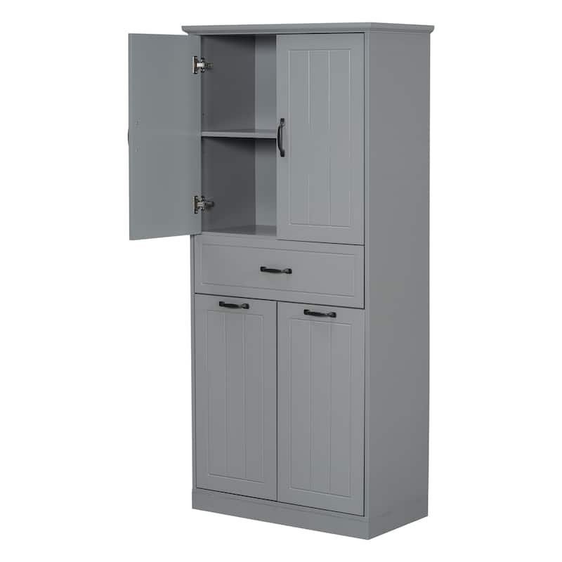 Christopher Knight Home - Everett Traditional Bathroom Storage Cabinet with Dual Laundry Baskets