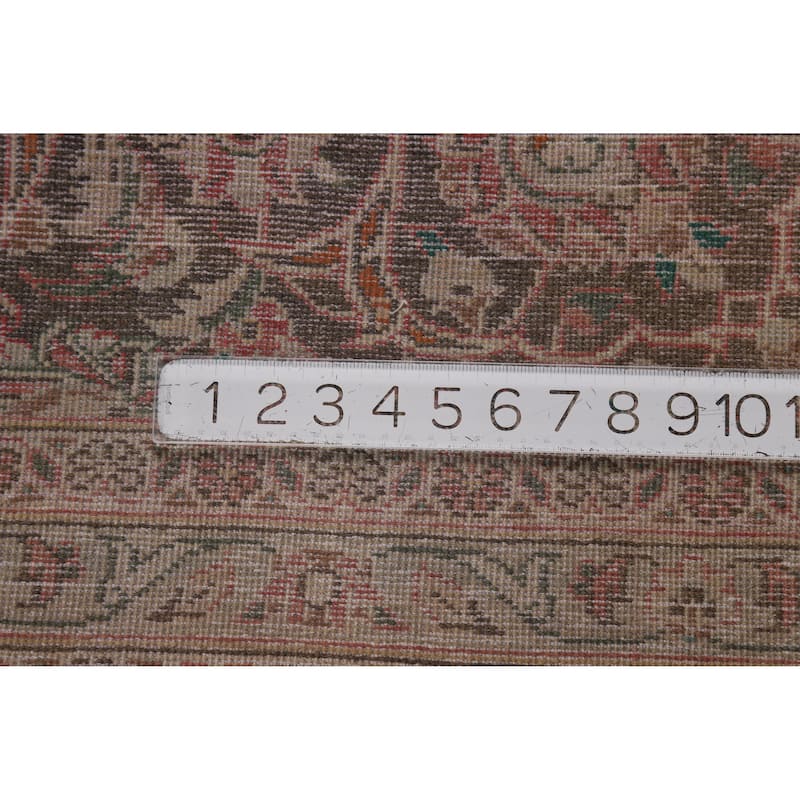 Traditional Pink Mashad Persian Vintage Area Rug Handmade Wool Carpet - 9'7" x 12'8"