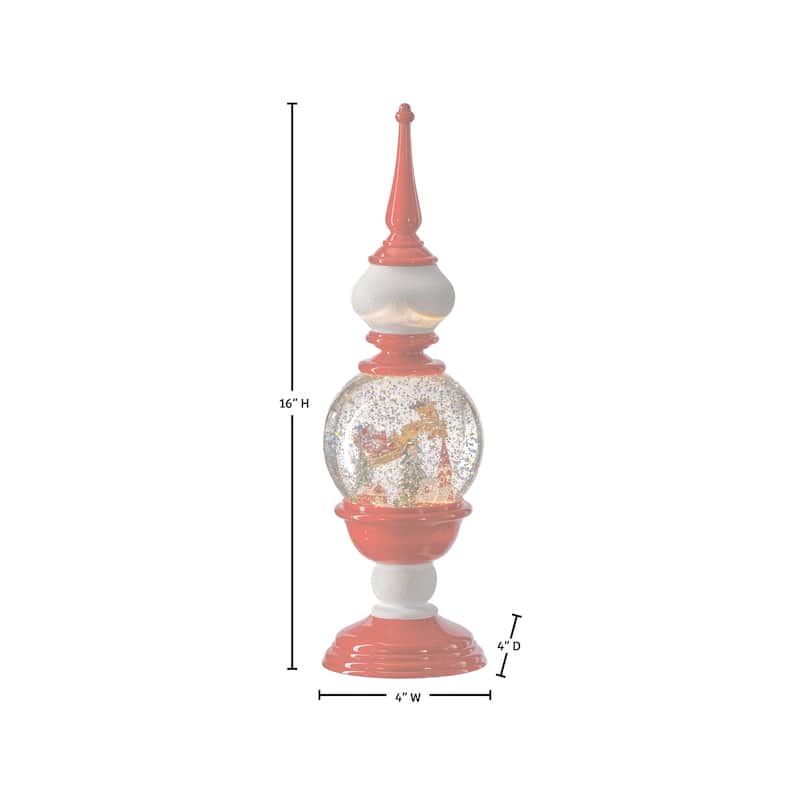 16" LED Peppermint Finial Santa With