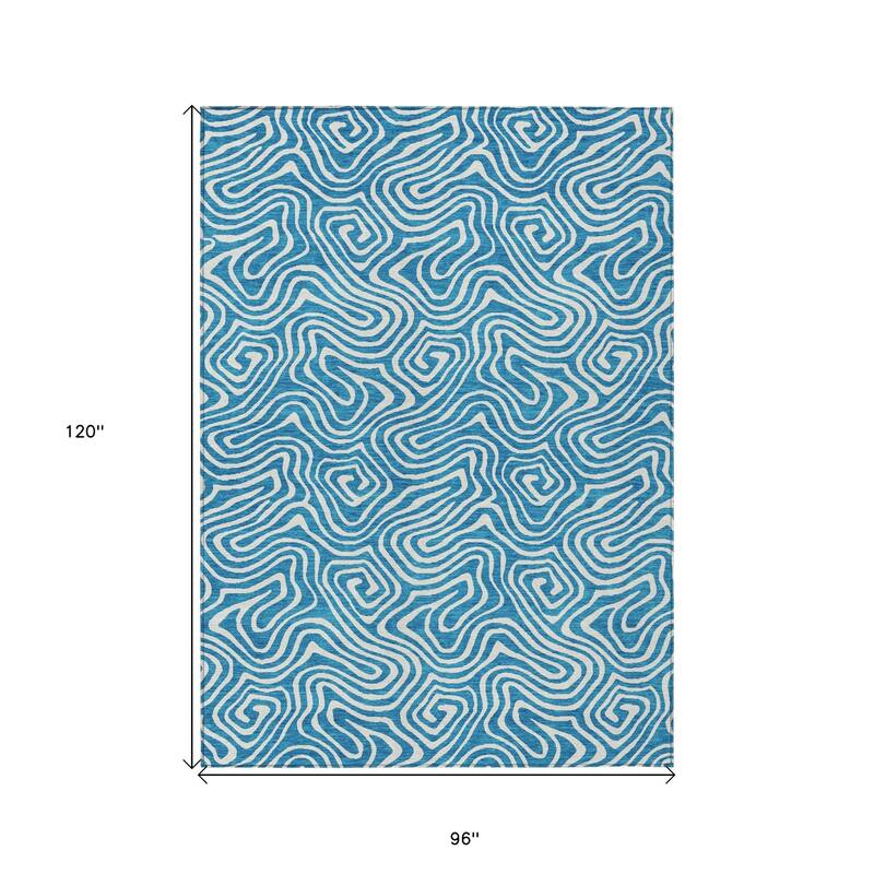HomeRoots Abstract Transitional Rectangle Outdoor Rug