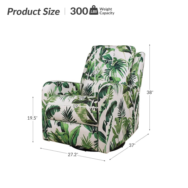 Arlette Floral Manual Swivel Recliner with Tufted Back Set of 2