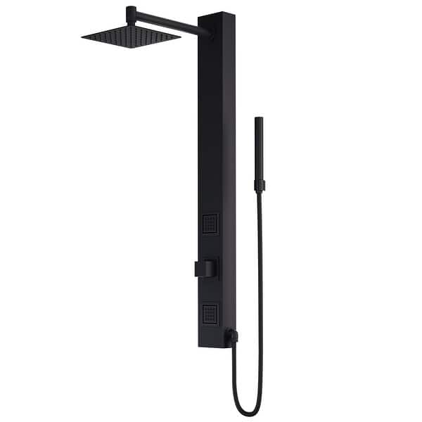 slide 2 of 32, VIGO Orchid 2-Jet Retro-fit Shower Panel System with Shower Head and Handheld Shower Matte Black