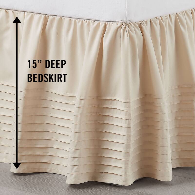 Martex Multi Pleat Solid Lightweight Easy Care Bed Skirt