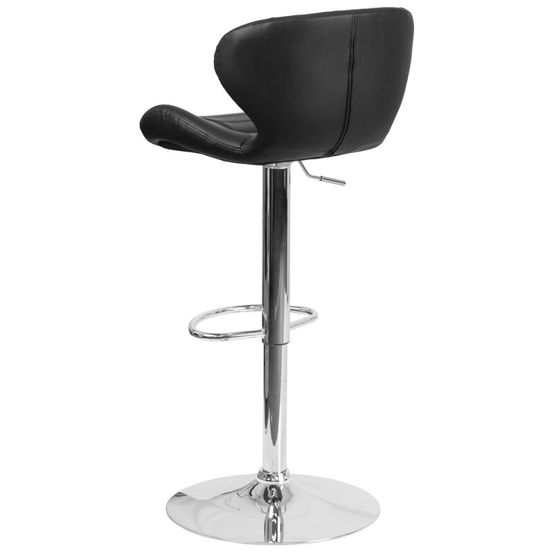 Modern Low-back Height-adjustable Chrome/Vinyl Barstools (Set of 2)