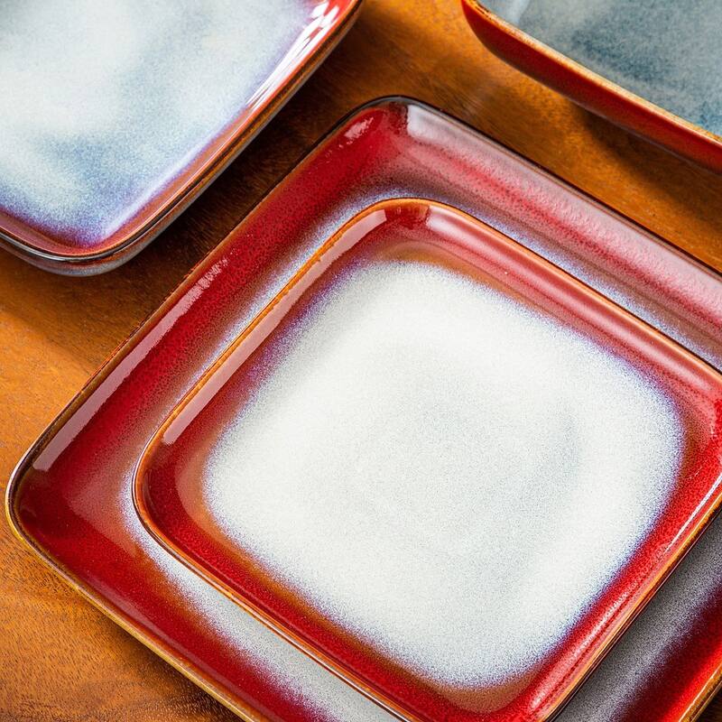 vancasso Stern Reactive Glaze Stoneware Dinnerware Set, Service for 4