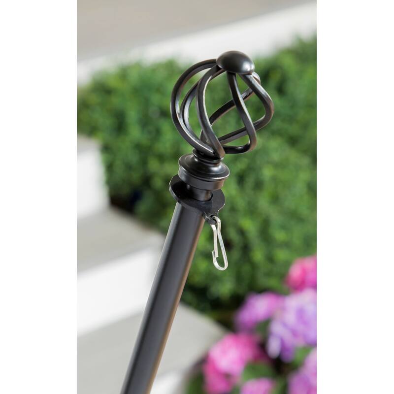 Metal Extendable House Flag Pole, Black