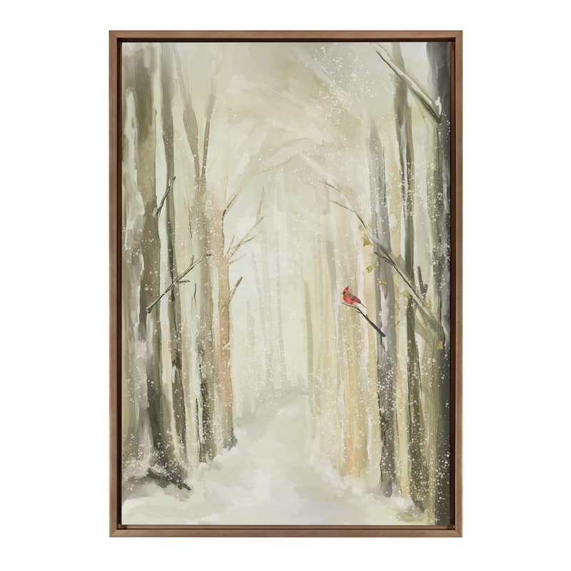 Kate and Laurel Sylvie Winter Landscape 2 Framed Canvas by Annie Quigley
