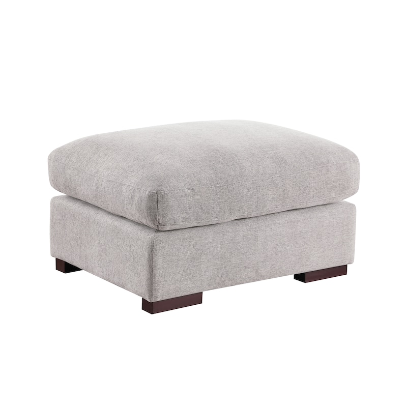 Tatman Linen Blend Sectional with Two Ottomans - 123.24"W x 37.8"D x 34.25"H