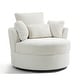 preview thumbnail 146 of 198, 41" W Oversized Accent Barrel Swivel Chair with Moon Storage Ottoman