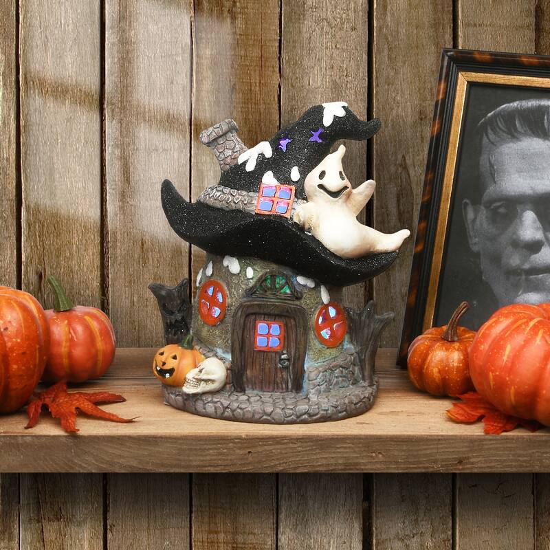 National Tree Company Halloween Pre-Lit Haunted Mushroom House Decoration, LED Lights, 7 Inches - 7 in