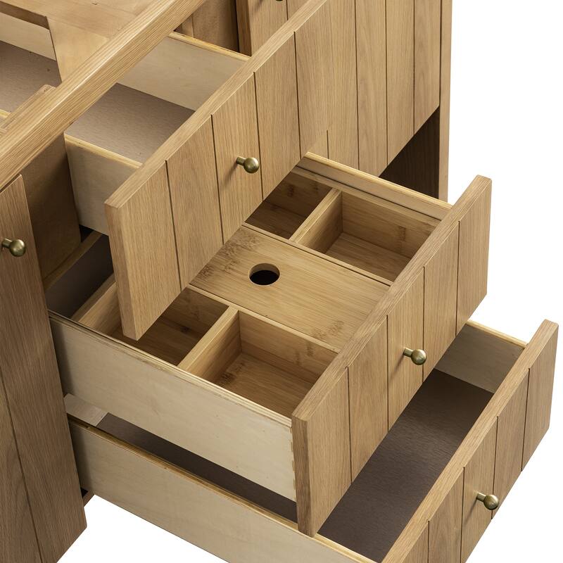 Laurent 60" Double Vanity, Light Natural Oak - 60D