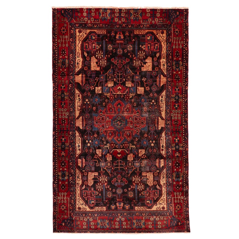 ECARPETGALLERY Hand-knotted Anadol Vintage Black, Red Wool Rug - 5'3 x 8'9