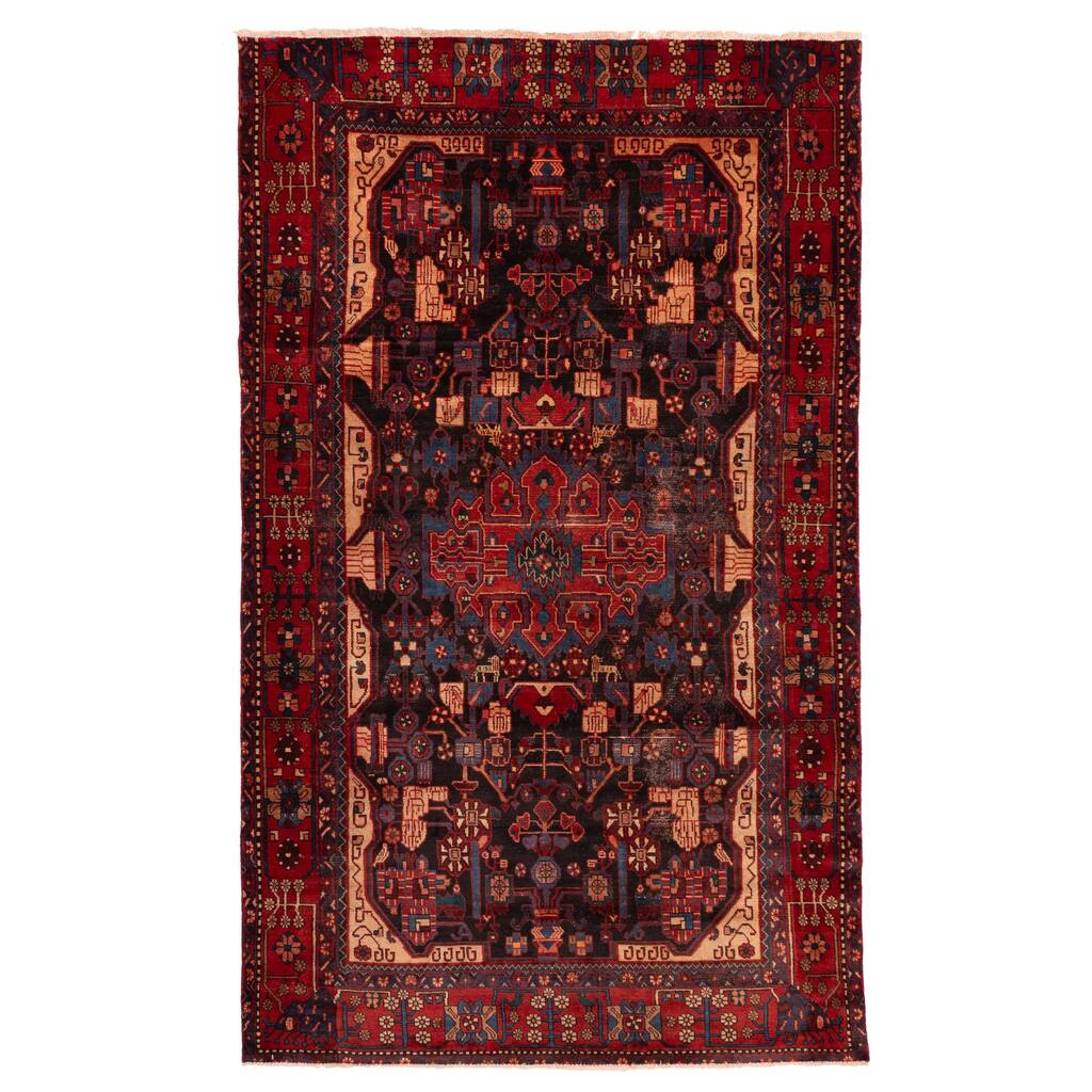 ECARPETGALLERY Hand-knotted Anadol Vintage Black, Red Wool Rug - 5'3 x 8'9
