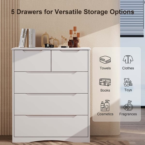 dimension image slide 1 of 5, 3/4/5/6 Drawer Dresser, Chest of Drawers with Large Storage, Tall Dresser and Organizer Wooden Cabinet