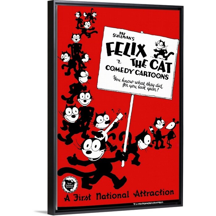 Shop Felix The Cat 1960 Black Float Frame Canvas Art