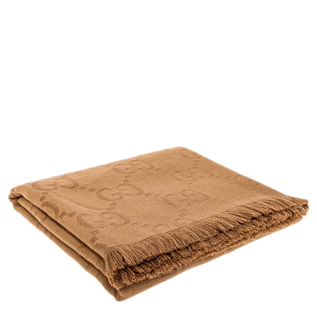 Gucci GG Wool Silk Jacquard Blanket - 71 x 53 in